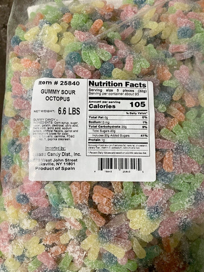 Gummy Sour Octopus 6.6 lbs
