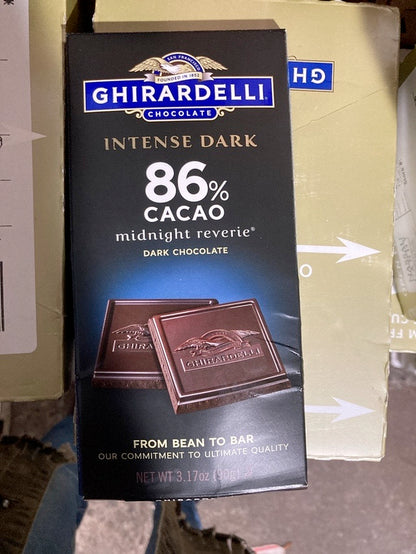 Ghirardelli Chocolate Intense Dark 86% Midnight Reverie Dark chocolate pack of 12