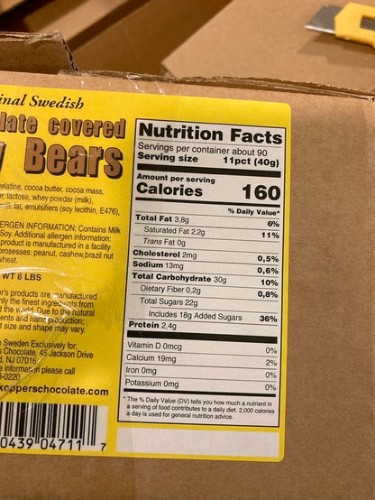 Koppers Milk Chocolate Gummi Bears, 8-Pound Tub(Amish Gummy)