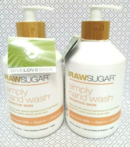 Raw Sugar Simply Hand Wash Sensitive Skin Almond Milk Agave Oatmeal 16.9 oz