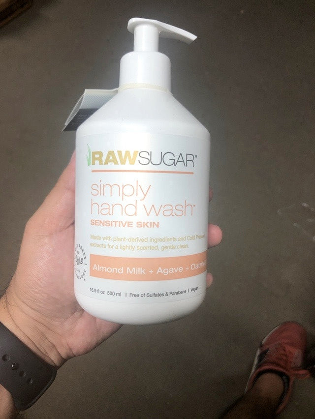 Raw Sugar Simply Hand Wash Sensitive Skin Almond Milk Agave Oatmeal 16.9 oz
