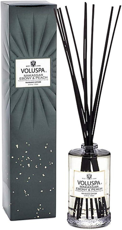 Voluspa Makassar Ebony & Peach Reed Diffuser 6.5 oz