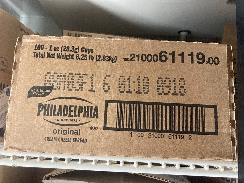 Philadelphia cream cheese 1 oz cups 100 per box