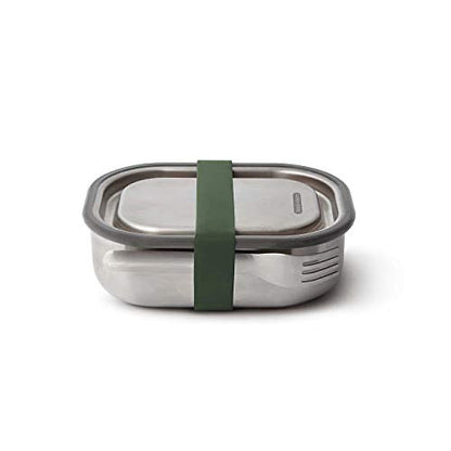 Black+Blum Stainless-steel Lunch Box | Leak-proof Oven Safe Plastic Free Meal Prep Lunch Food Container, Olive, 1000ml / 34 fl oz