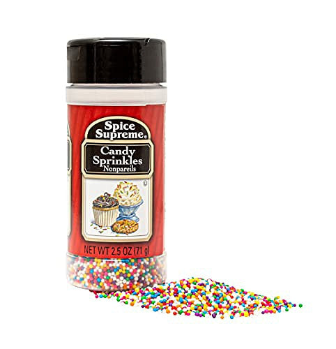 Spice Supreme Candy Sprinkles, nonpareils, 2.5-oz. plastic shaker