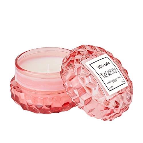 Voluspa BlackBerry Rose Oud Candle | Macaron | 1.8 Oz. | 15 Hour Burn Time | Coconut Wax and Natural Wicks for a Cleaner Burn | Vegan | Hand-Poured in The USA