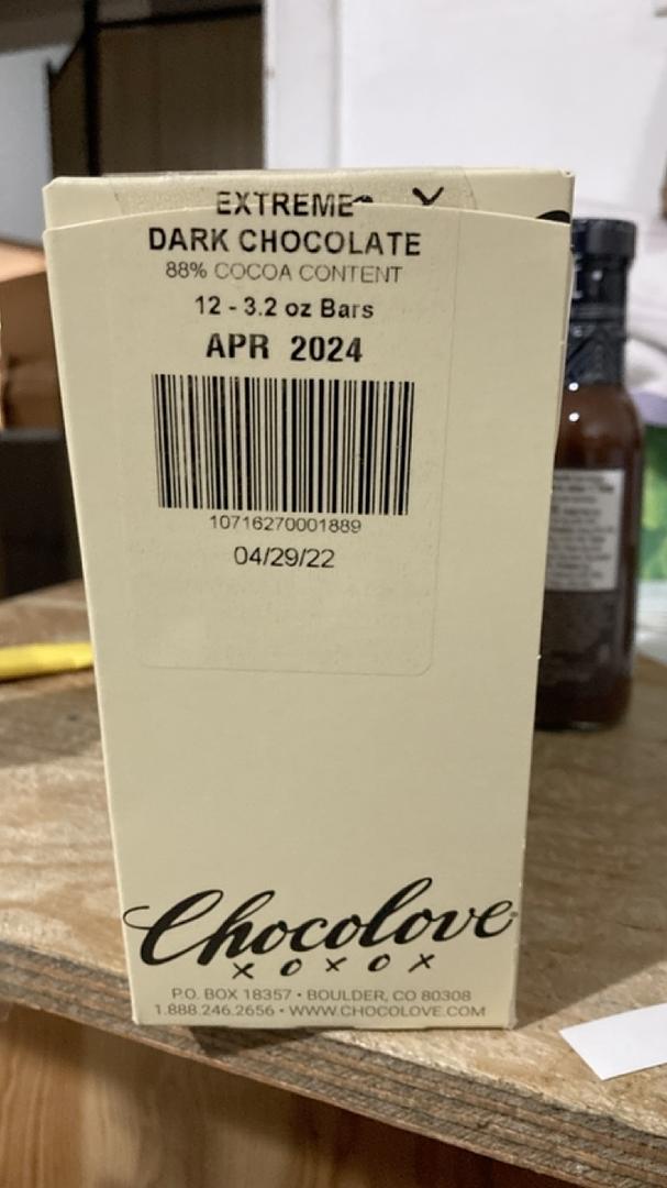 Chocolove Extreme Dark 88% Cocoa 12 pack