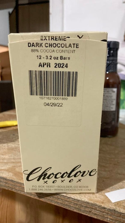 Chocolove Extreme Dark 88% Cocoa 12 pack