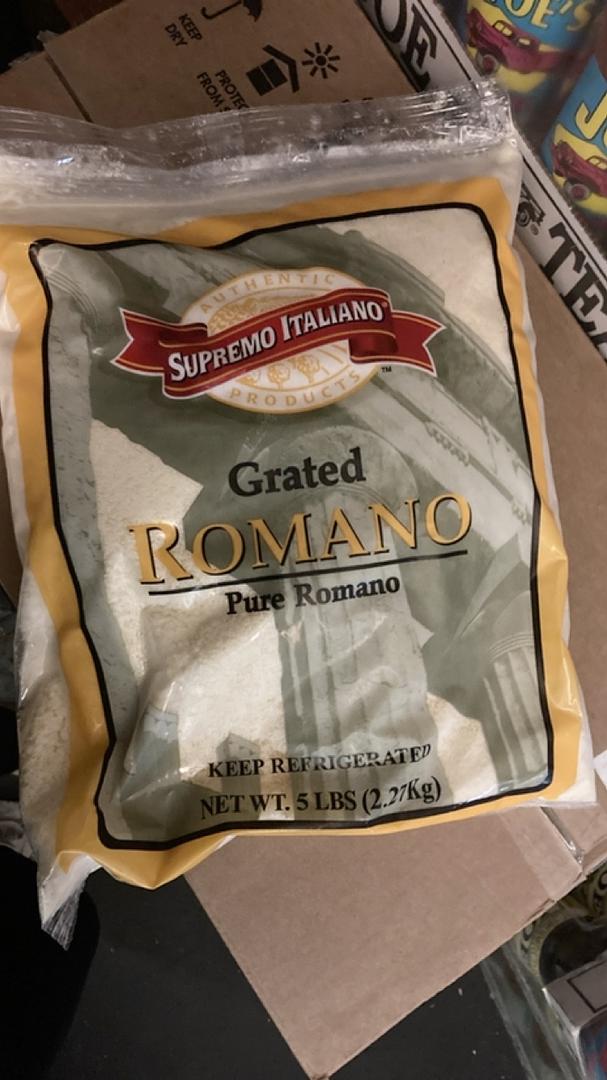Supremo Italiano Grated Romano Cheese 5 lbs