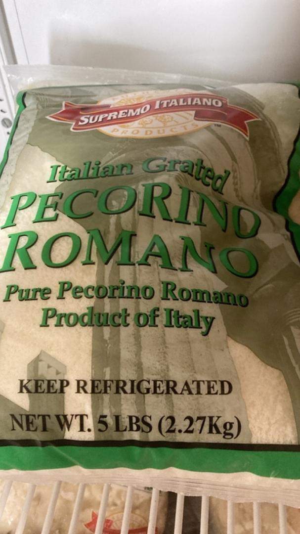 Supremo Italiano Italian Grated Pecorino Romano Cheese 5 lbs