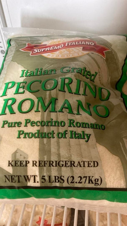 Supremo Italiano Italian Grated Pecorino Romano Cheese 5 lbs