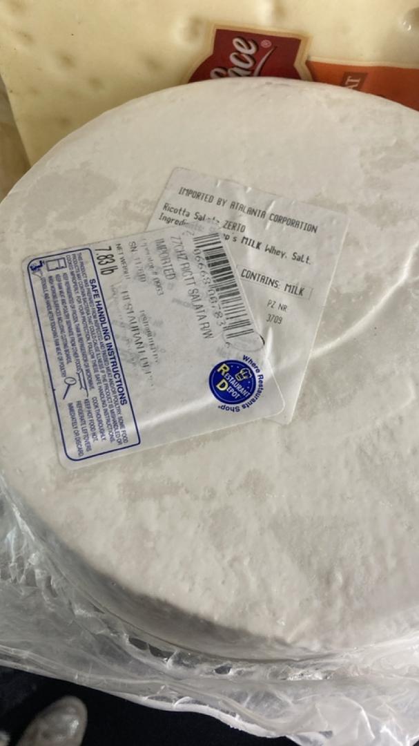 Zerto Ricotta Salata Cheese Wheel 7 lbs