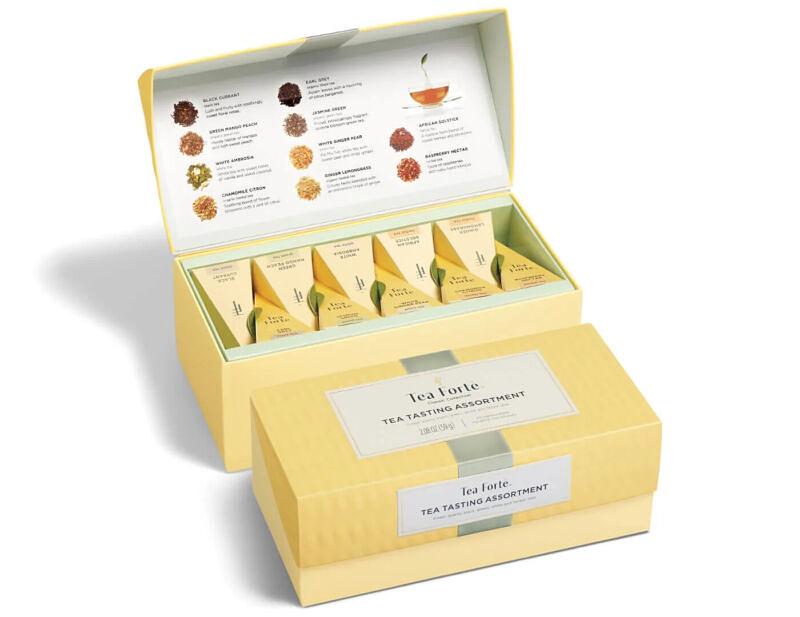 TEA FORTE, "Tea Tasting Assortment" Presentation Box of 20 Gourmet Tea Infusers