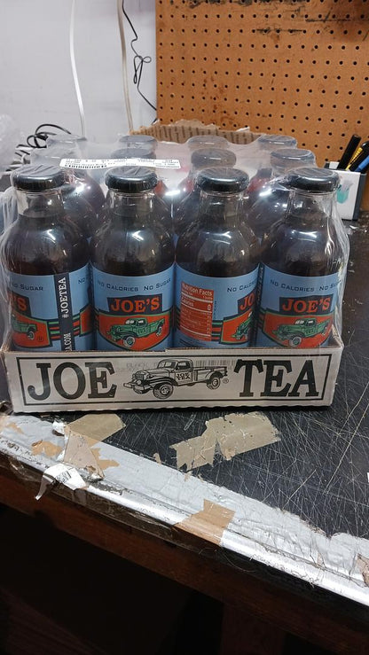 Joe Tea Unsweetened Black Tea 20 oz glass bottles( Case Pack of 12)