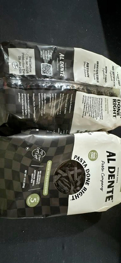 Al Dente Squid Ink Fettuccine Pasta, 10-Ounce Bag (Pack of 6)