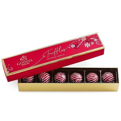 Godiva Belgium Limited Edition Candy Cane Truffles 6 piece 4.1 oz box