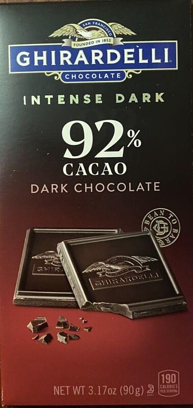 Ghirardelli Intense Dark 92% Cocoa 3.17 oz Dark Chocolate Bar Pack of 12