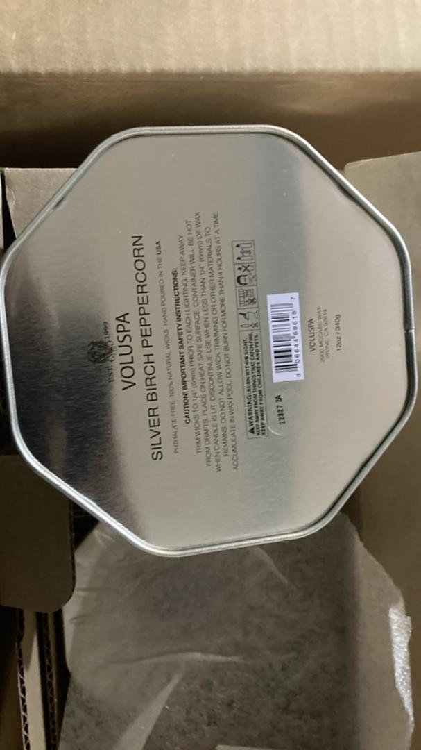 Voluspa Vermeil Silver Birch Octagon Tin 12 oz