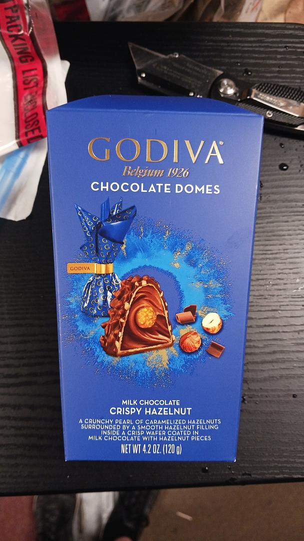 Godiva Chocolate Domes Milk Choc Crispy Hazelnut 4.2 oz