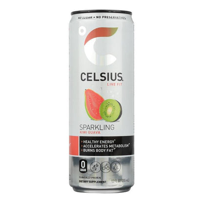 Celsius Sparkling Guava Kiwi Energy Drink (Case Pack of 12 ) 12 oz cans