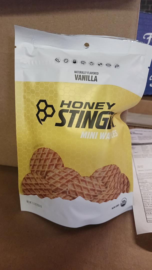 Honey Stinger Mini Vanilla Waffle Bars 5.3 oz bag ( Case Pack of 5)