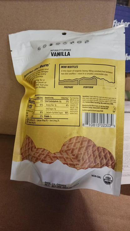Honey Stinger Mini Vanilla Waffle Bars 5.3 oz bag ( Case Pack of 5)