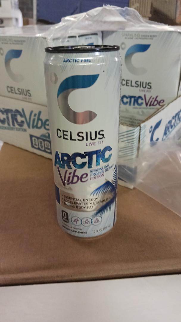 Celcius Essential Artic Vibe Energy Drink 12 fl oz bottles( Case Pack of 24)