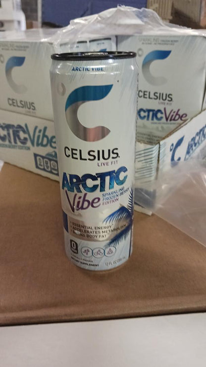 Celcius Essential Artic Vibe Energy Drink 12 fl oz bottles( Case Pack of 24)