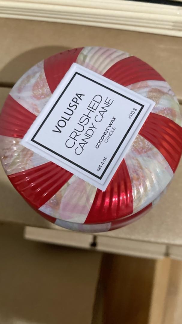 Voluspa Crushed Candy Cane Mini Tin 4 oz