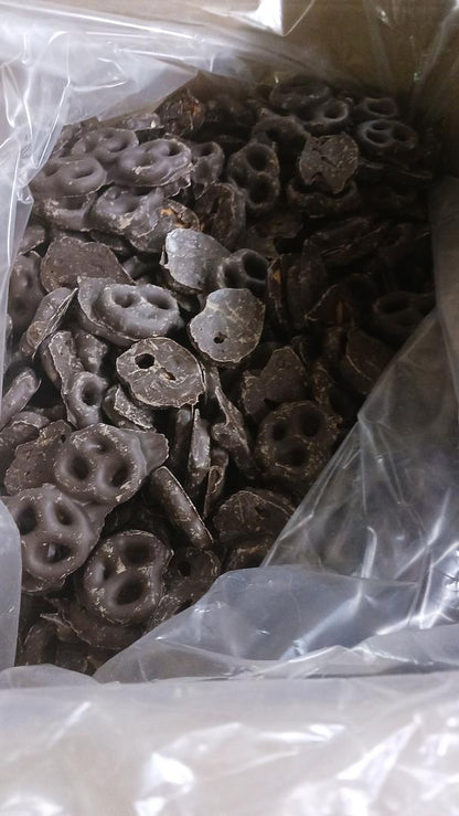 Pure Dark Chocolate Covered Pretzels 15 lb box