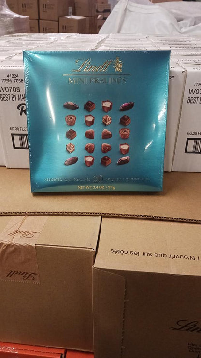 LINDT MINI PRALINES 20 pieces 3.4 ounce box