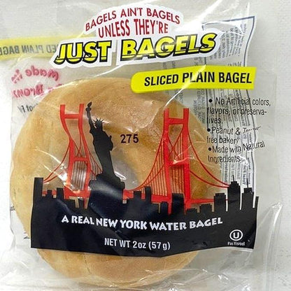 Just Bagels Individually Wrapped Mini Plain Bagel, 2 Ounce - 60 per case.