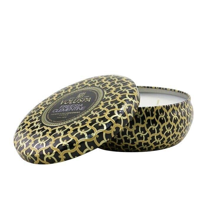 Voluspa 3 Wick Decorative Tin Candle - Freesia Clementine 340g Home Scent