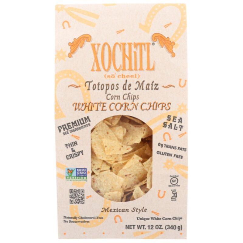 Xochit Organic White Corn Chips 12 oz bag (Case Pack of 10)