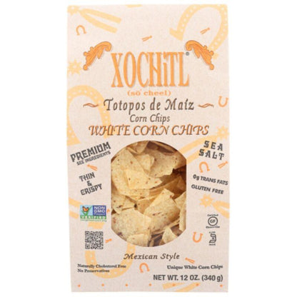 Xochit Organic White Corn Chips 12 oz bag (Case Pack of 10)