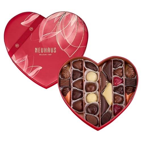 Neuhaus Belgian Chocolate 2024 Valentine Chocolate Heart Medium – 28 Pieces Assorted Milk, White & Dark Chocolate Pralines – Romantic Gift - Gourmet Chocolate Gift