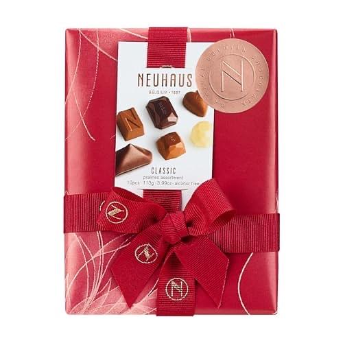Neuhaus Belgian Chocolate 2024 Valentine Ballotin 1/4 lb Assorted Chocolates – 10 Pieces Assorted Milk, White & Dark Chocolate Pralines – Romantic Gift – Gourmet Chocolate Gift