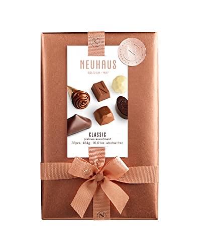 Neuhaus Belgian Chocolate Classic Ballotin 1 Lb Assorted Chocolates - 38 Pieces Assorted Milk, White & Dark Chocolate Pralines – Gift Box for Chocolate Lovers