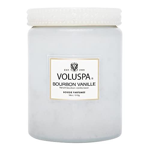 Voluspa Bourbon Vanille Candle | Large Glass Jar | 18 Oz | 100 Hour Burn Time | All Natural Wicks and Coconut Wax for Clean Burning | Vegan