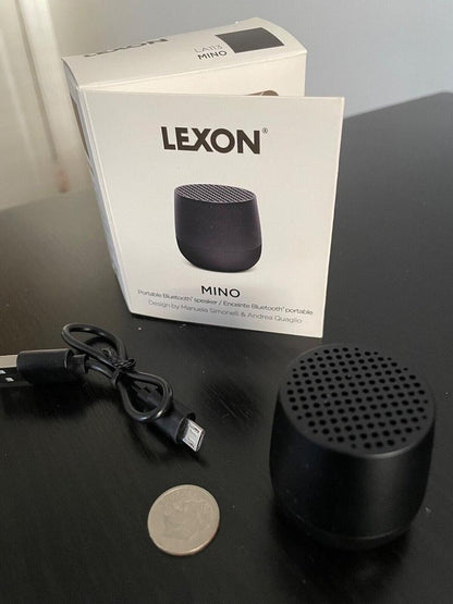 LEXON Mino Portable Bluetooth Speakers - Black - Brand New.