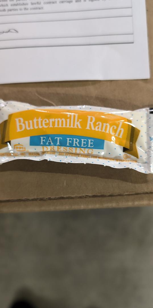 PPL Fat Free Buttermilk Ranch Dressing Packets 0.42 oz pouches 200 in a box