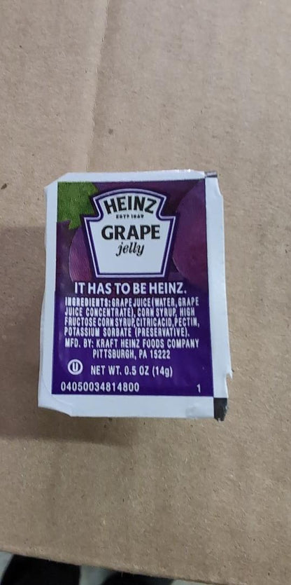 Heinz Grape Jelly Cups 0.5 oz cups 200 in a box