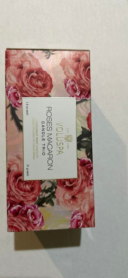 Voluspa Roses Macaron Trio 1.8 oz each