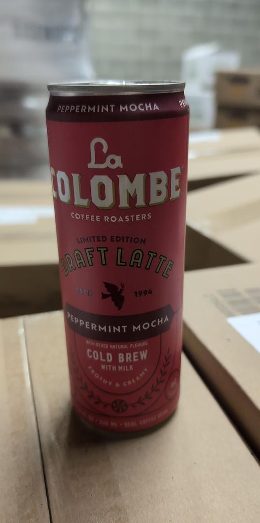 La Colombe Peppermint Maca Draft Latte Cold Brew 11 oz can (Case Pack of 12)