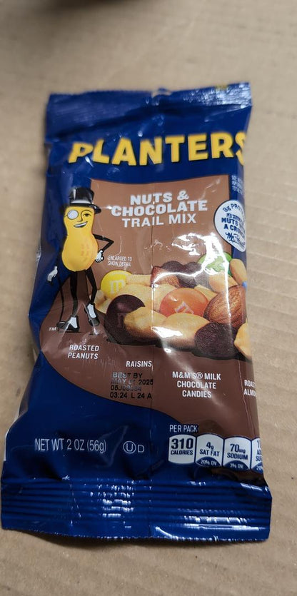 Planters Nut and Chocolate Trail Mix 2 oz Bag (Case Pack of 72)