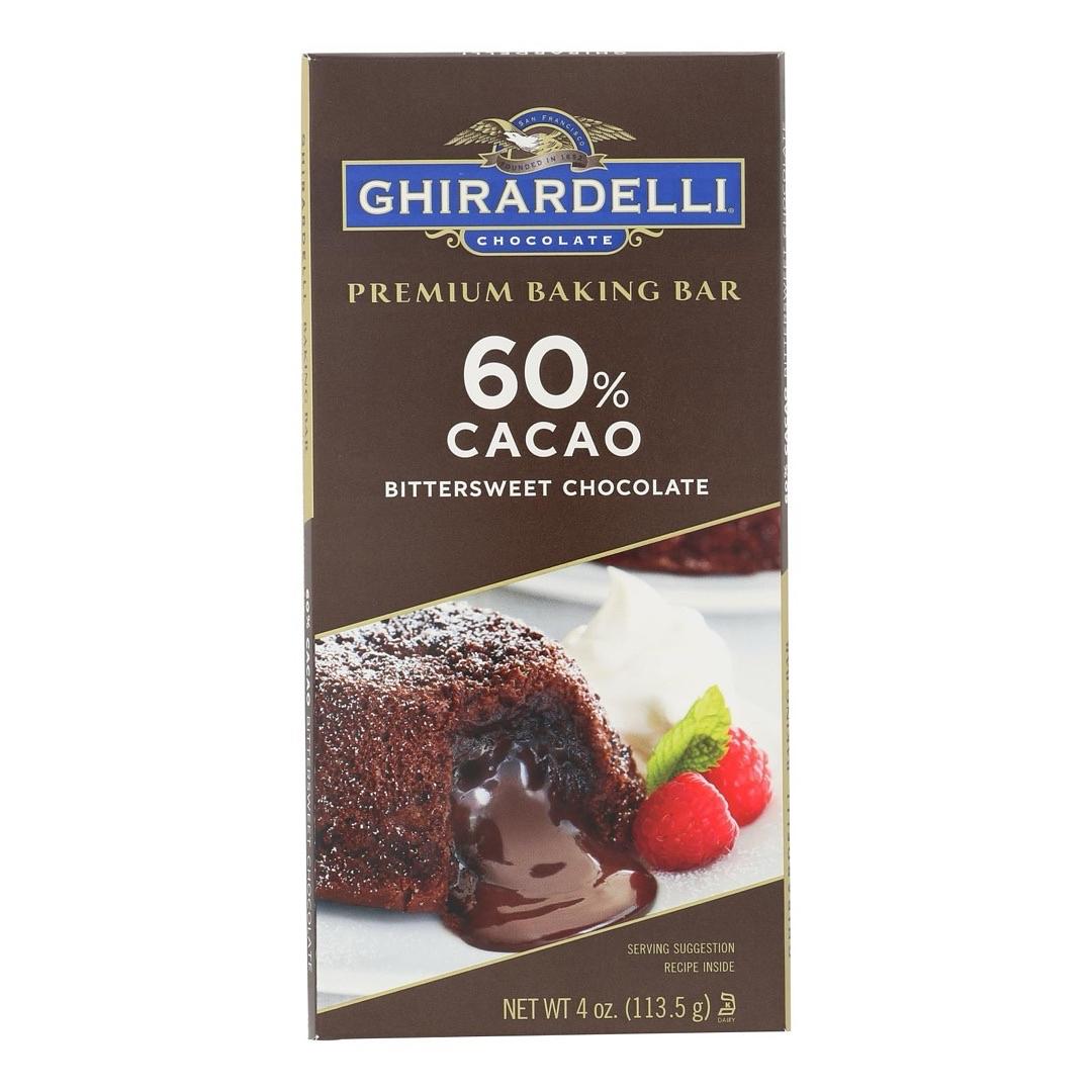 Ghirardelli Baking Bar - 60% Cacao Bittersweet Chocolate -Case Of 12 - 4 Oz