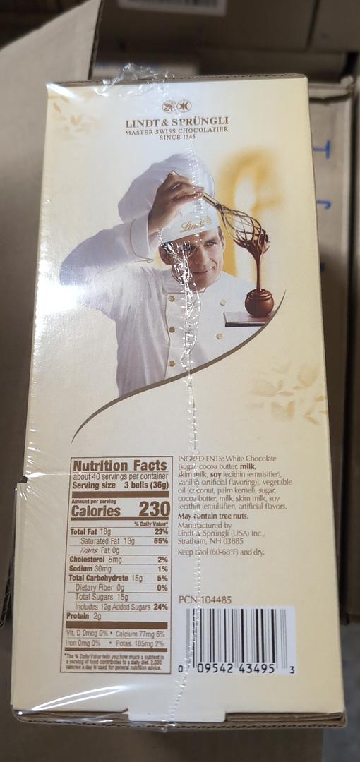 Lindt Lindor White Chocolate Truffles 50.8 oz Box 120 Pieces