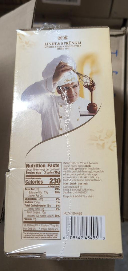 Lindt Lindor White Chocolate Truffles 50.8 oz Box 120 Pieces