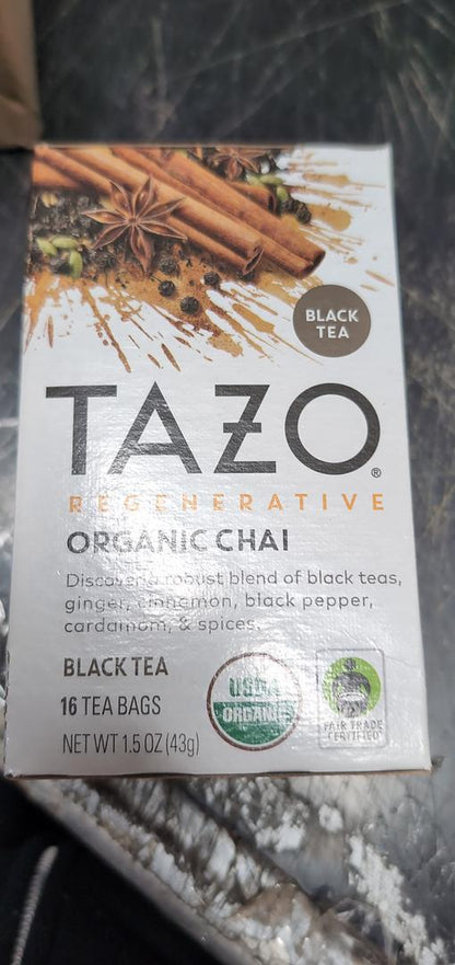 Tazo Organic Chai Black Tea Bags 1.5 oz Box (Case pack of 6)
