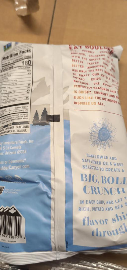 Boulder Canyon Lightly Salted Kettle Potato Chips 6.5 oz Bag (Pack of 12)
